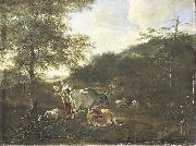 Adam Pijnacker Landscape with cattle oil